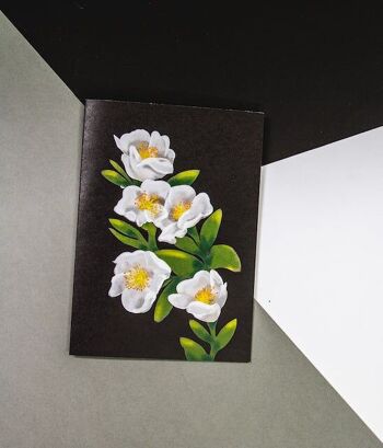Carte de vœux de fleurs sauvages écossaises de rose blanche 2