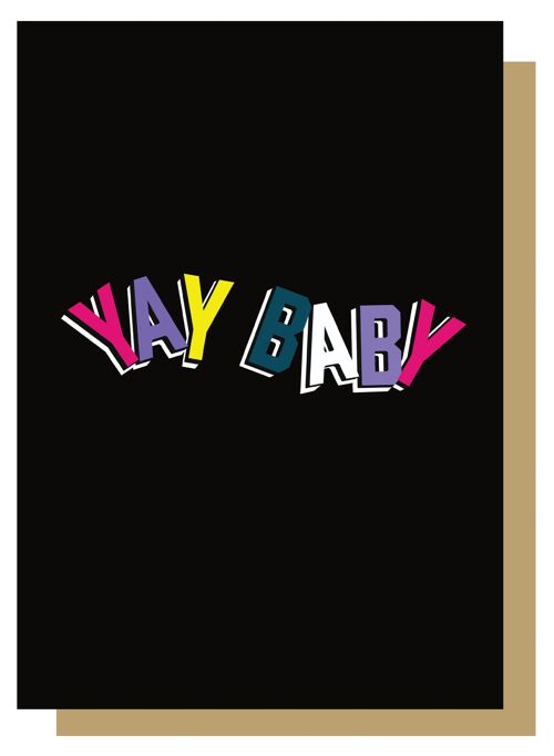 Yay Baby Bold Alphabet Greetings Card