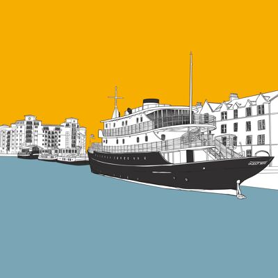 Ocean Mist, Leith Shore Edinburgh Art Print Jaune