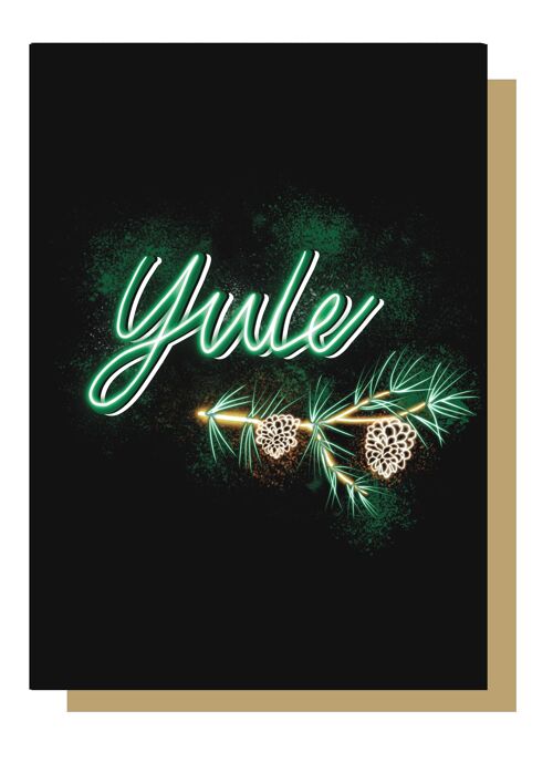 Yule Neon Greetings Card