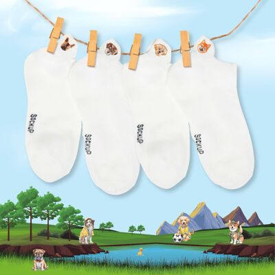 Coffret Chaussettes Languette Chien (Lot x4)