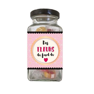 Intimacy - Candies in a 90g glass “Flowers from the bottom of my heart”