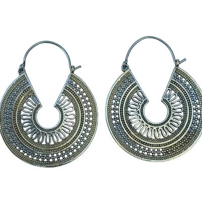 Beautiful Antique Tribal Vintage Hoop Dangle Brass Earrings