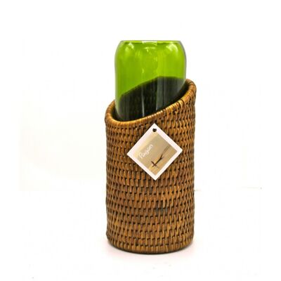 Vase Pye honey medium green recycled bottle