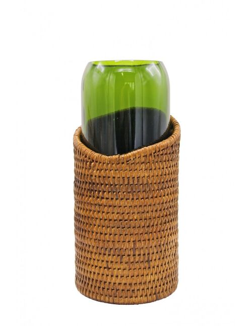 Vase Pye miel bouteille recyclée verte Large