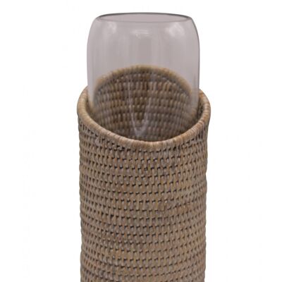 Vaso in rattan bianco Pye grande