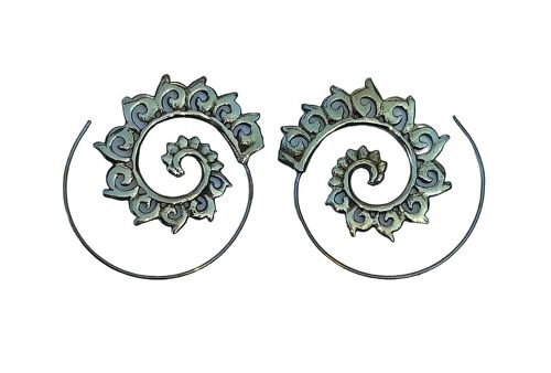 Beautiful IndianTribal Vintage  Spiral Brass Earrings