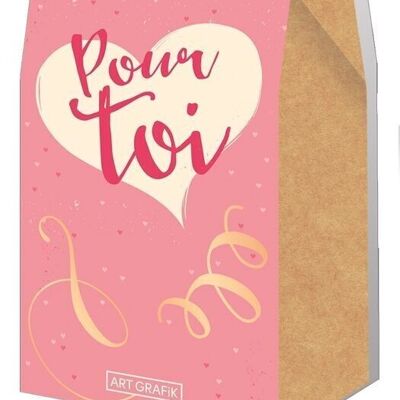 Amour - Chocolate lentils 80g “For you” metallic gold effect