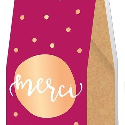 Acknowledgments - Chocolate lentils 80g “Merci” metallic gold effect