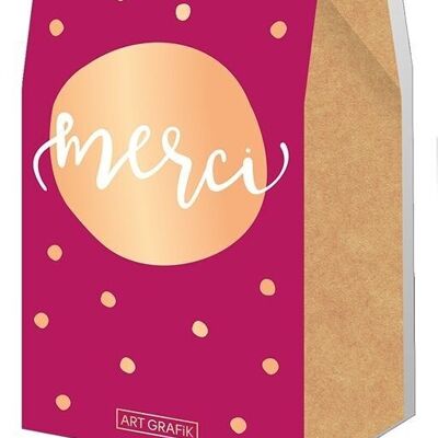 Acknowledgments - Chocolate lentils 80g “Merci” metallic gold effect