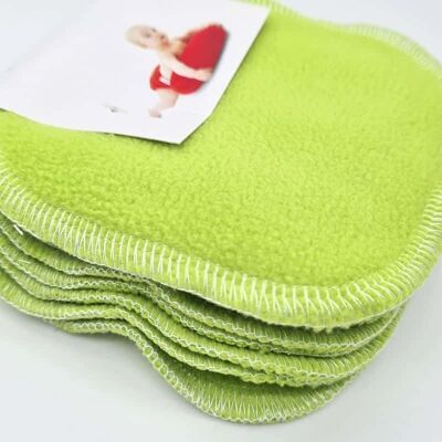 10 soft and natural washable wipes - apple green