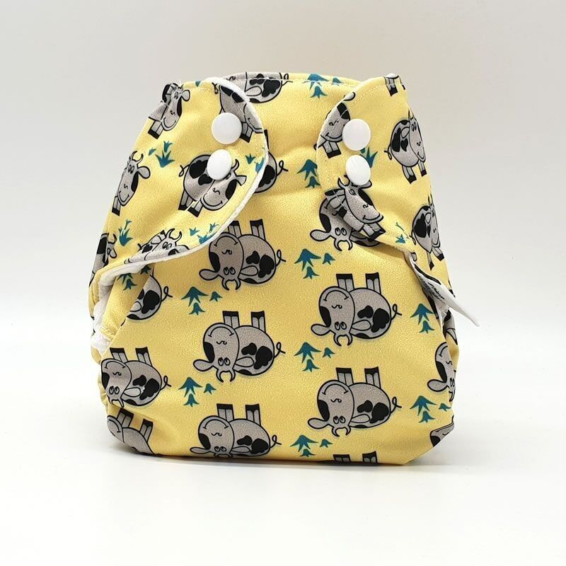 Couche lavable spéciale nouveau né - Douce et naturelle - vache jaune