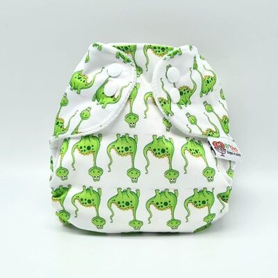 Pañal lavable especial recién nacido - Suave y natural - dino verde