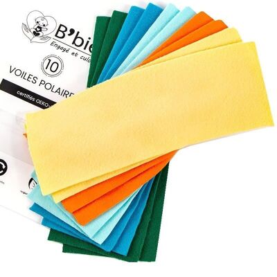 10 washable anti-stain nappies protection sheets - multicolor