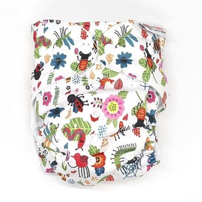 Cloth diaper "quick drying", scalable size - Te1 - Microfiber - Nature