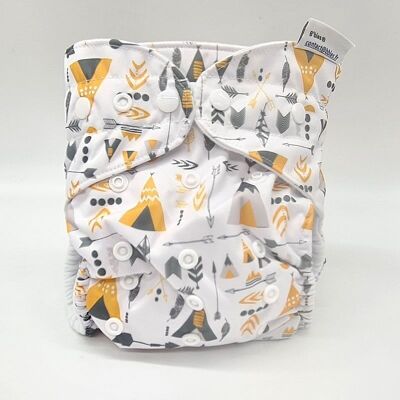 Cloth diaper "quick drying", scalable size - Te1 - Microfiber - Tipi