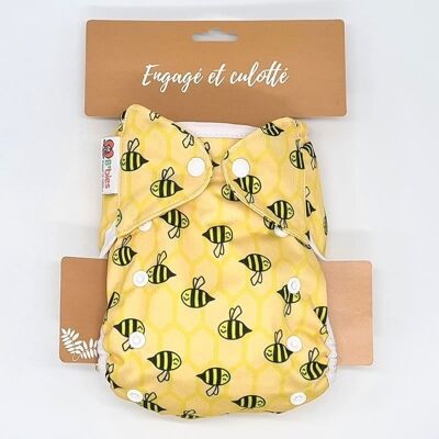 "Absorption +" washable diaper, organic bamboo, scalable size - Te2 - Bee