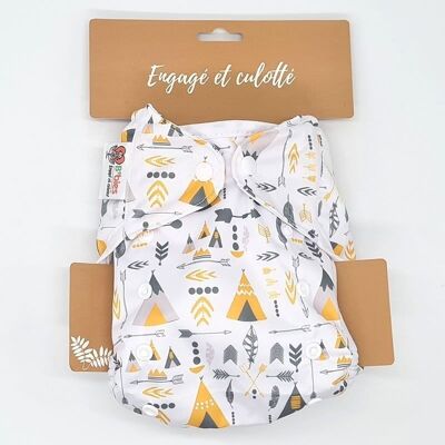 "Absorption +" washable diaper, organic bamboo, scalable size - Te2 - Tipi