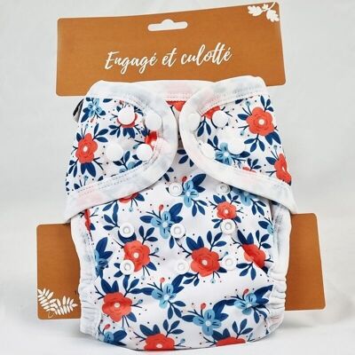 Washable diaper "natural fabrics", scalable size - Te1 Bamboo - Liberty