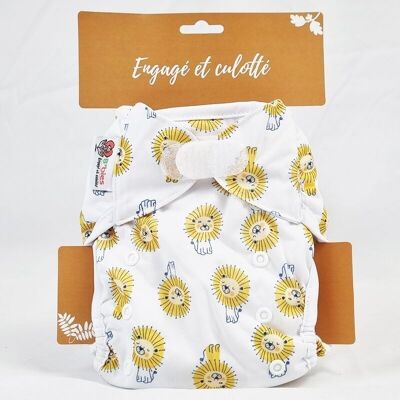 "Absorption +" washable diaper, organic bamboo, scalable size - Te2 - Lion