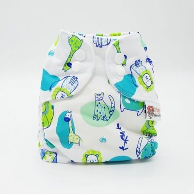 Newborn special washable diaper - Soft and natural - Tropical fauna