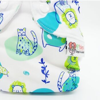 Couche lavable spéciale nouveau né - Douce et naturelle - Faune tropicale 2