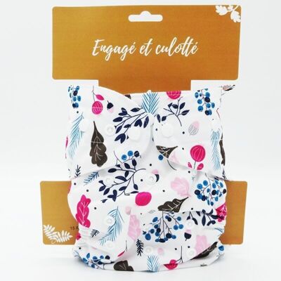 Cloth diaper "quick drying", scalable size - Te1 Microfibre - Berries