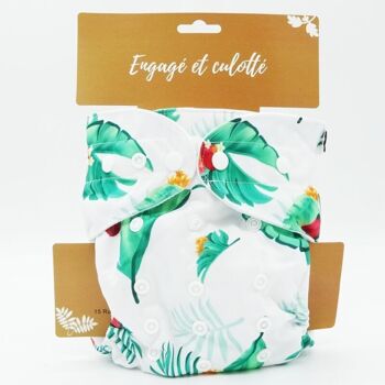 Couche lavable "séchage rapide", taille évolutive- Te1 Microfibre - Tropical 1