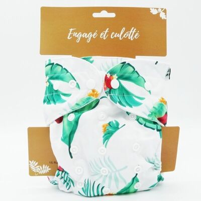 Cloth diaper "quick drying", scalable size - Te1 Microfiber - Tropical
