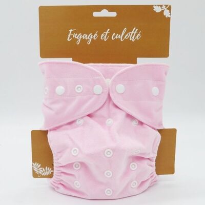 Cloth diaper "quick drying", scalable size - Te1 Microfiber - Powder pink