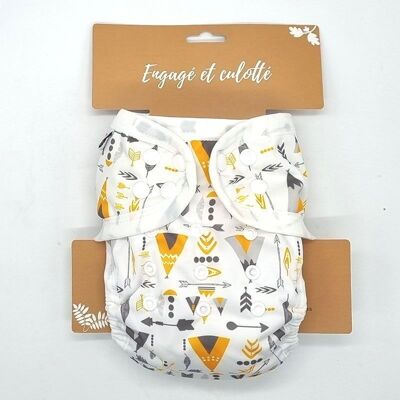Washable diaper "natural fabrics", scalable size - Te1 - Bamboo - Tipi