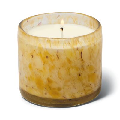 Luxuriöse Kerze aus mundgeblasenem Blasenglas, 8 oz./226 g – Golden – Palo Santo