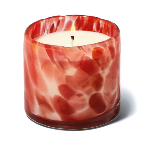 Luxe Hand Blown Bubble Glass Candle 8 oz./226g - Blush - Saffron Rose