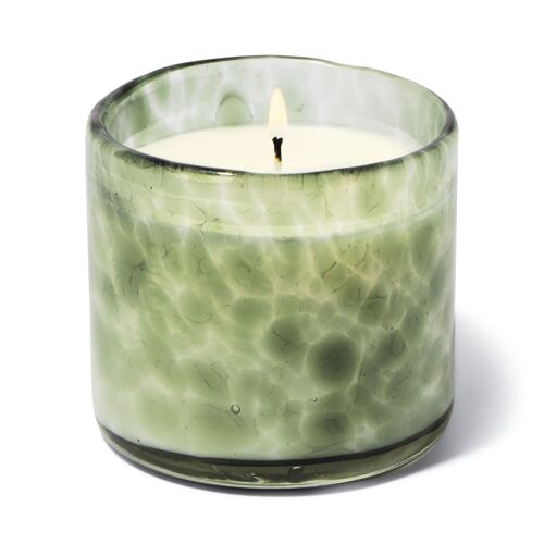 Luxe Hand Blown Bubble Glass Candle 8 oz./226g - Green - Tabac & Pine