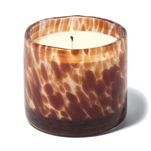 Luxe Hand Blown Bubble Glass Candle 8 oz./226g - Amber - Baltic Ember