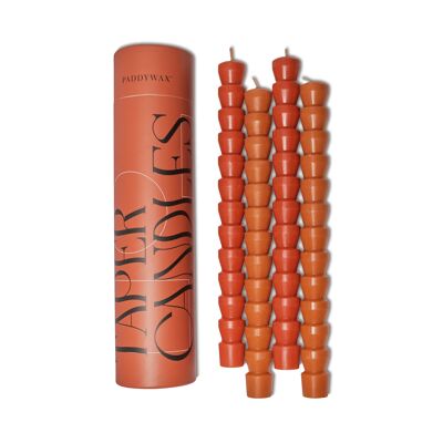 Taper Candle Set - Red & Terracotta (Pack Of 4)