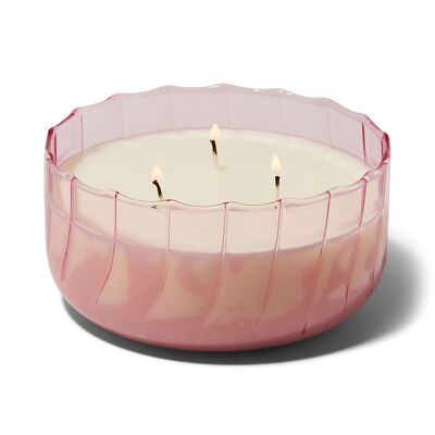 Ripple Glass Candle 12 oz./340g - Desert Peach