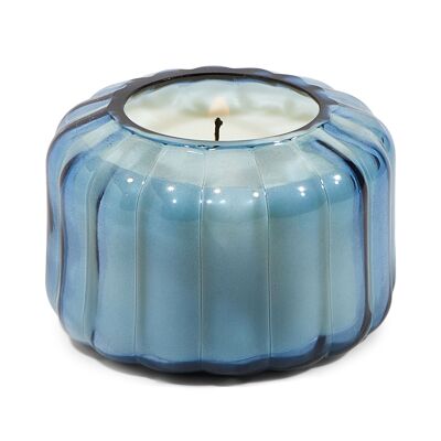 Ripple Glass Candle 4.5 oz./128g - Peppered Indigo