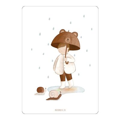 Carte "Le garçon et son parapluie"
