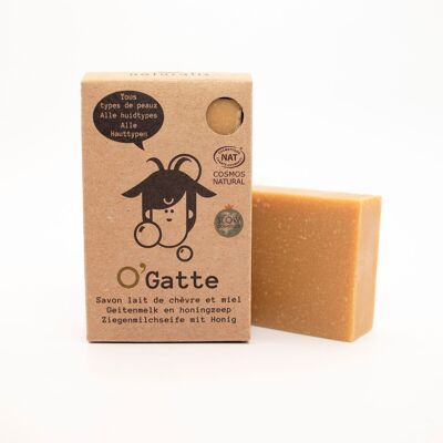 Jabón ecológico de leche de cabra y miel, O'Gatte, para todo tipo de pieles