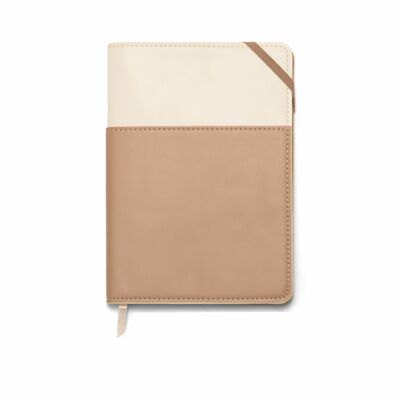 Vegan Leather Pocket Journal - Ivory & Taupe