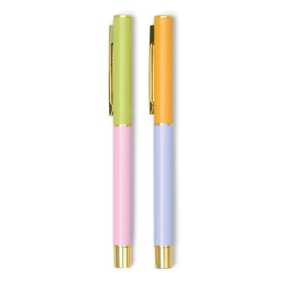 Bolígrafos con bloques de color: lila y aciano (juego de 2)