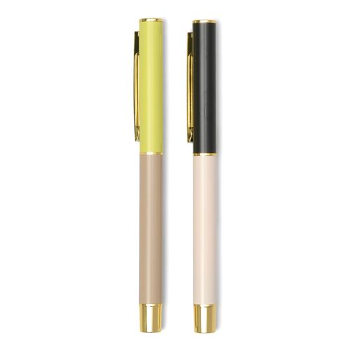 Colour Block Pens - Off White & Taupe (Set Of 2)