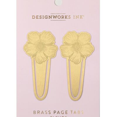 Brass Page Tabs - Fleurs