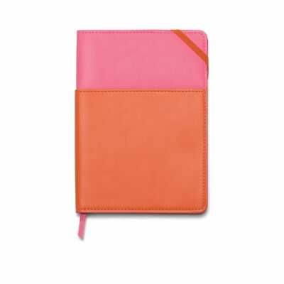 Taschentagebuch aus veganem Leder – Pink & Chili