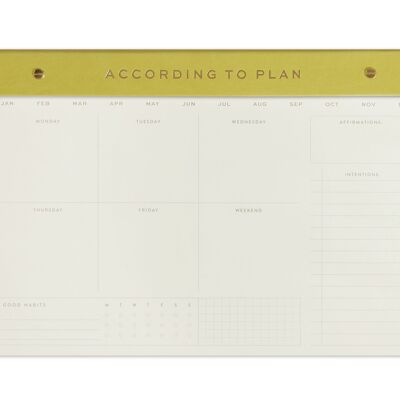 Weekly Notepad - Matcha - According To Plan