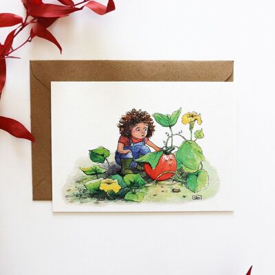 A6 card: In the vegetable garden