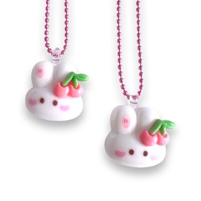 Collana con coniglietto con fiocco in ciliegia Kawaii Pop Cutie