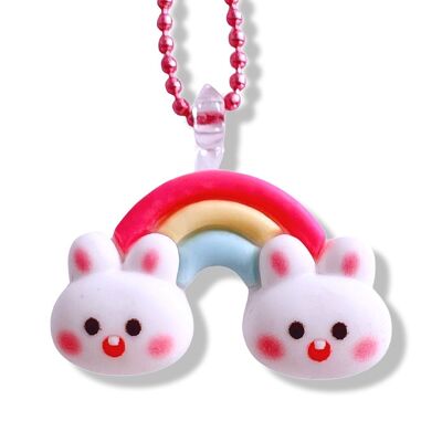 Pop Cutie Rainbow Bunny Kids Necklace