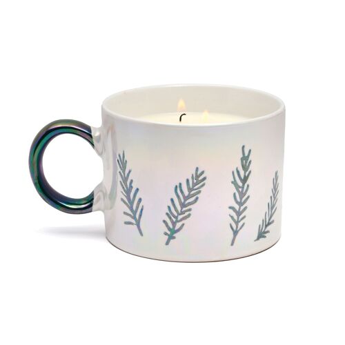 Cypress & Fir Ceramic Mug Candle 8 oz./226g - White
